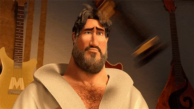 An animated GIF of Metroman from Megamind getting hit by various objects unfazed.